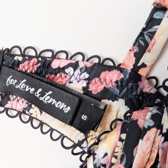 FOR LOVE & LEMONS Gardenia Bustier Floral and Lace Satin Corset Top S Small - Picture 9 of 9